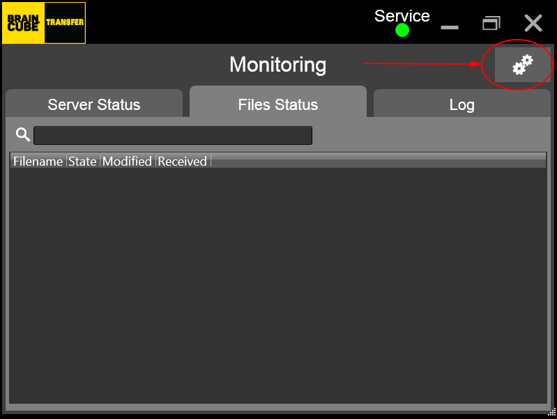Where is the setting/monitoring button?