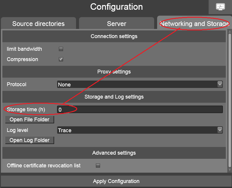 storage configuration