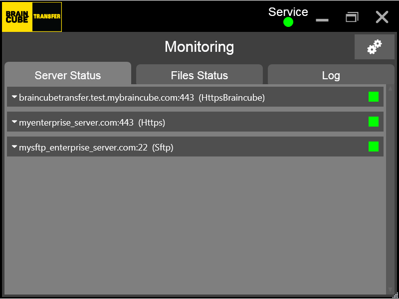 Server status are here to manage upload servers connection
